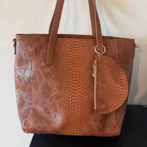 Brown Mellow World Tote Purse with Crossbody Strap